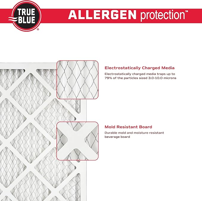 True Blue 18x20x1 MERV 11 Allergen Air Filter | Electrostatic Pleated HVAC