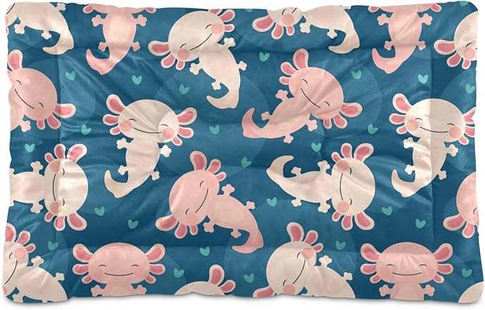 Cute Axolotl Pet Bed Cute Dog Bed Mat Absorbing Non Slip Pad Pet Sleeping Mat for Small, Medium, and Large Dogs Puppy Cat 24 in x 18 in