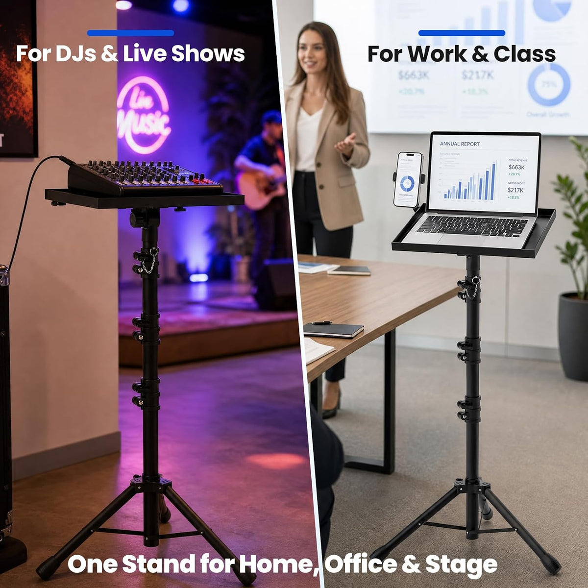 Projector Stand Tripod Laptop Stands Height Adjustable