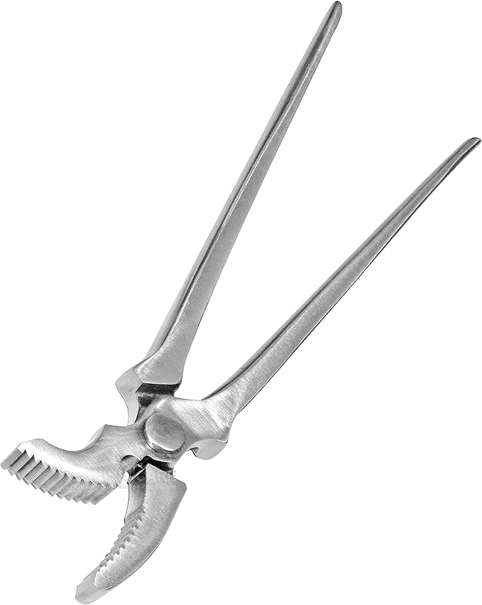 Equine Care Hoof Clincher 12-Inch – Professional Chrome Vanadium Steel Farrier Tool | Horseshoeing & Hoof Trimming Supplies for Expert Farriers, Vets & Horse Owners (Curved Jaw)