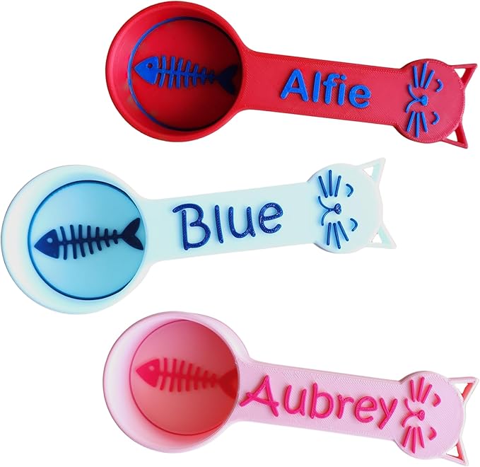 Personalized Cat Food Scoop, Cat Food Measuring Cup with Name, Kibble Scoop (1.33 oz - 1/6 cup)