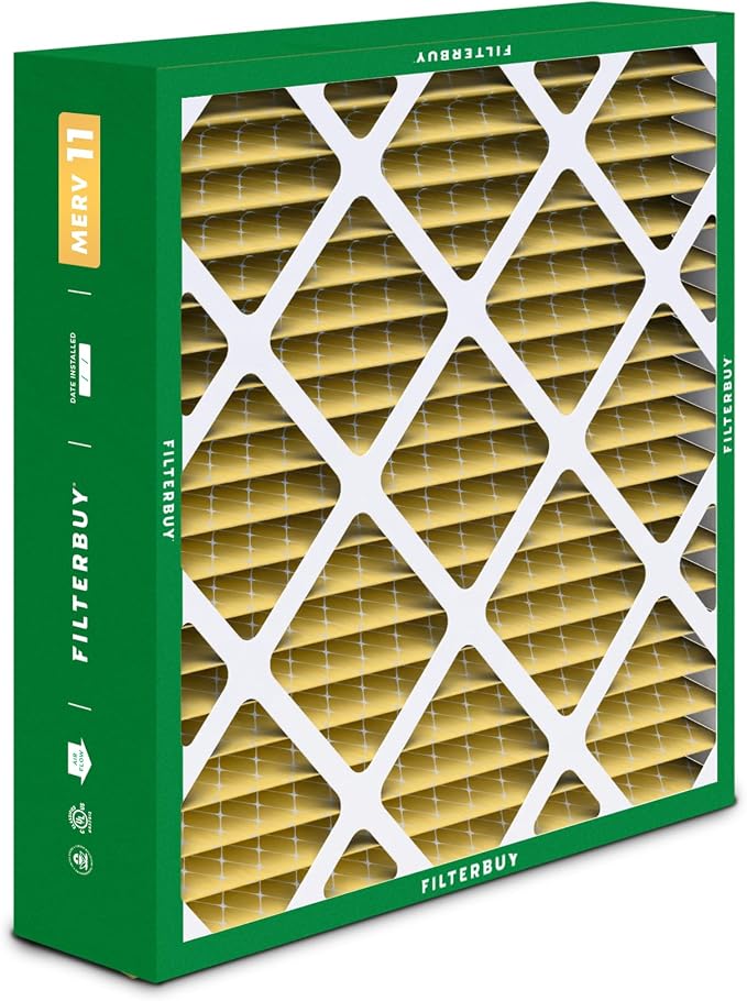 Filterbuy 21x21x5 Air Filter MERV 11 Superior Pet & Allergy Defense,