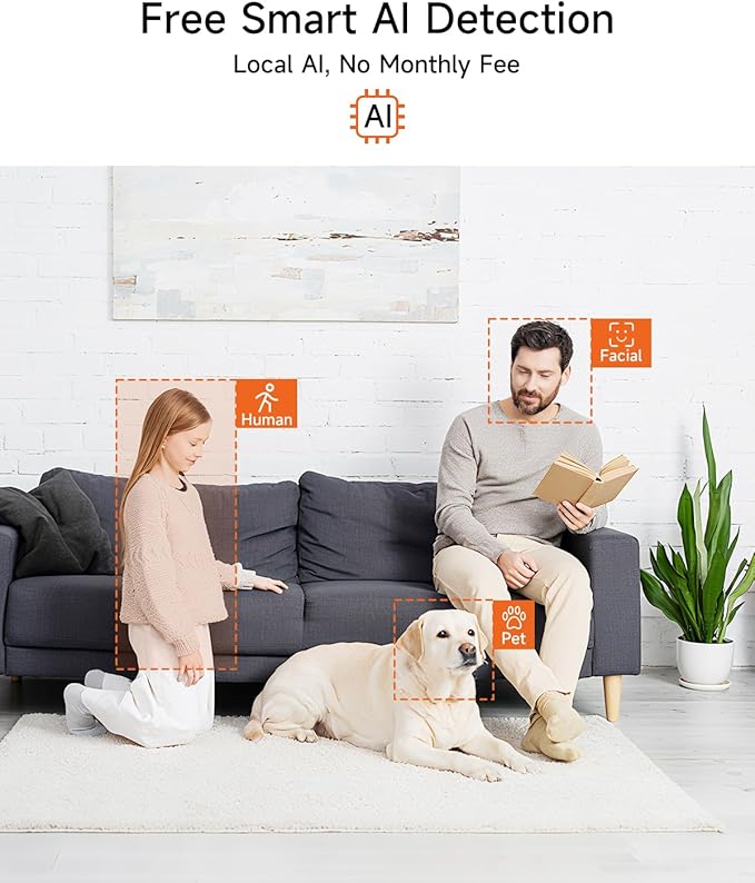 5G Pet Camera Indoor with Phone App, 3K Cat Dog Cameras with Speaker, Pan-Tilt WiFi Baby Monitor Camera for Home Security, Pet/Facial AI Detection Motion Tracking, 2-Way Talk, 2.4G/5G Wi-Fi