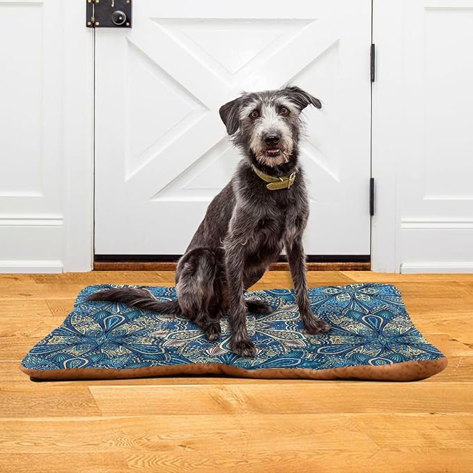 Bohemia Floral Pet Bed Cute Dog Bed Mat Absorbing Non Slip Pad Pet Sleeping Mat for Small, Medium, and Large Dogs Puppy Cat 24 in x 18 in