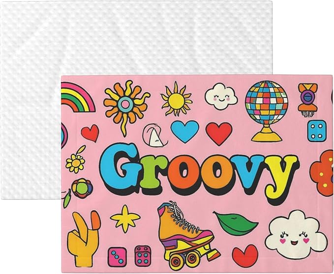 Waterproof Dog Blanket Soft Pet Blanket for Puppy Cat, Fleece Cat Throw Blankets for Furniture Bed Couch Sofa Reversible - Retro 70s Hippie