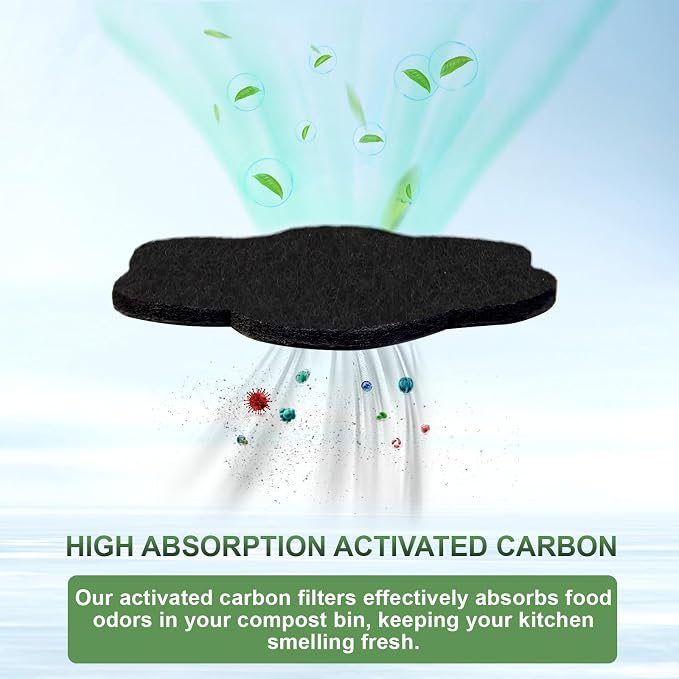 ENLOY 7.2 Inch Universal Trash Can Charcoal Filters Replacements, Absorbing