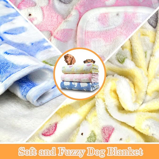 Dog Blankets for Medium Large Dogs Washable, 3 Pack Pet Blanket Washable 41" x 31", Fuzzy Soft Puppy Blanket Throw Cover for Kennel Crate Bed, Blanket for Dogs, Pet Blankets for Dog