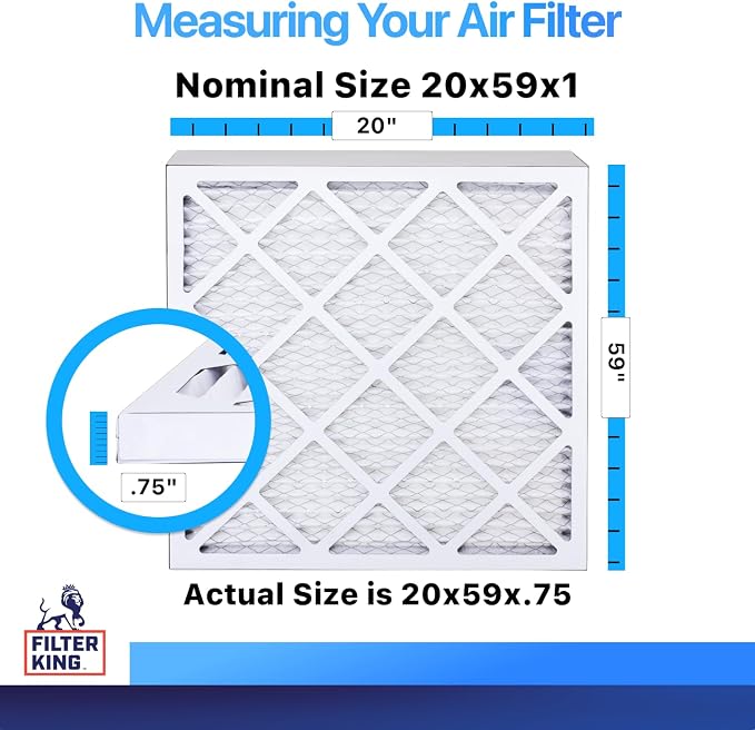 Filter King 20x59x1 Air Filter | 4-PACK | MERV 8 HVAC Pleated A/C Furnace