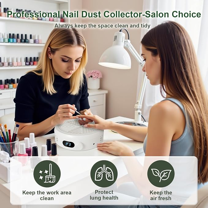 Nail Dust Collector, Compact & Quiet Manicure Vacuum