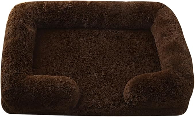 Dog Beds Large Sized dog Orthopedic, Sofa Dog Bed with Waterproof Lining and Nonskid Bottom, Rectangle Washable Dog Bed for Medium Small Dogs and Cats Comfortable ( Color : Brown1 , Size : 43 x 27" )