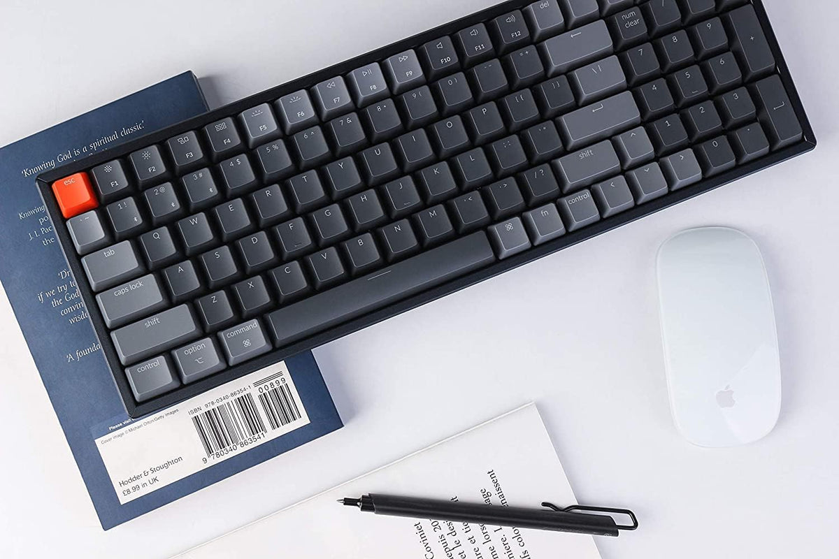 Keychron K4 Wireless Bluetooth/USB Wired Gaming Mechanical Keyboard, Compact 100 Keys 96% Layout RGB LED Backlit Gateron G Pro Red Switch N-Key Rollover, Aluminum Frame for Mac Windows, Version 2