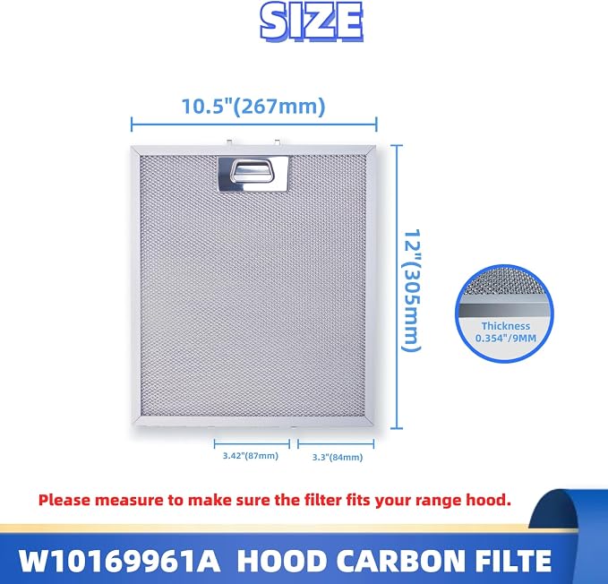 5Layer Aluminium W10169961 Upgraded Range Hood Filter