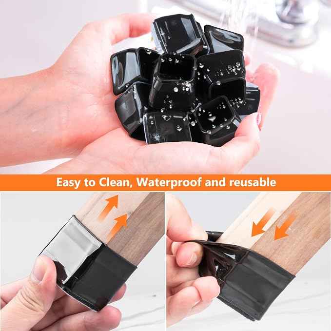 BAIPOK 36Pcs Square Chair Leg Floor Protectors, Chair Leg Protectors