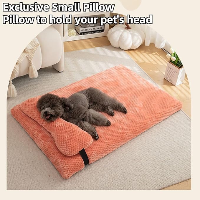 Dog Bed for Small Medium Large Dogs, Dog Mattress with Removable Pillow for Crate Kennel, Sofa Dog Bed, Super Soft Pet Bed for Dogs and Cats, Pet Beds & Furniture (Pink,Medium)