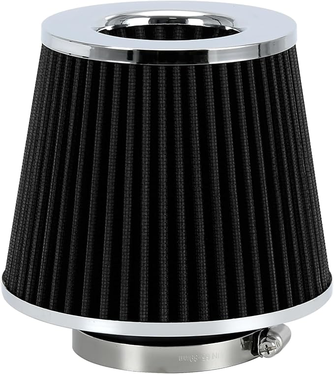 PTNHZ Universal Black 3" 76mm High Flow Cold Air Intake Cone Air Filter Power