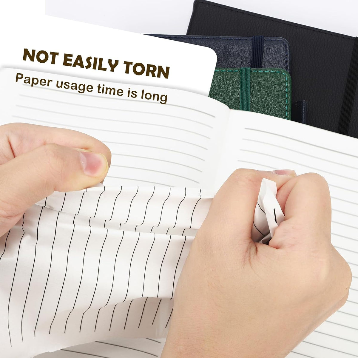 Stone Paper Notebook for Women Men, Waterproof Notebook Hardcover Executive Journal, Ruled Notebooks for Writing, Business, Work ＆ School, 160 Pages Notebook with Gift Box (B5 Black)
