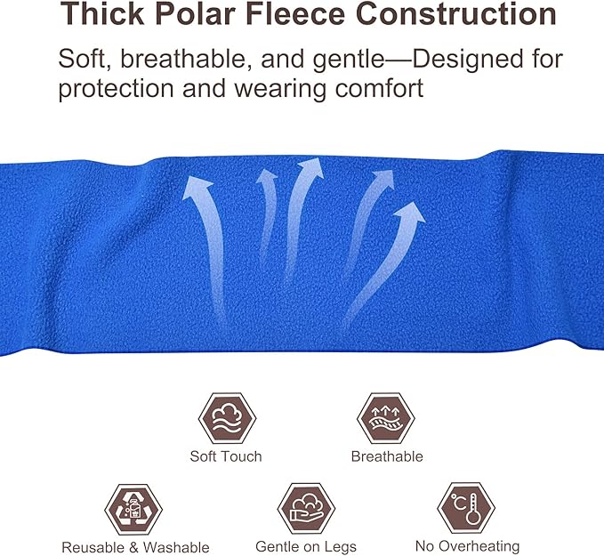 Horse Polo Leg Wraps, Fleece Wraps Elastic Bandages, Comfort Equestrian Standing Wraps, Set of 4, Boot Protection Stable Wraps Supplies (Full 10ft Navy)