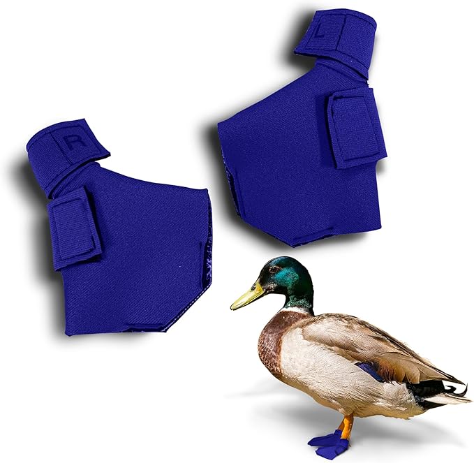Duck Shoes for Injured Feet – Protective Neoprene Footwear for Ducks, Protective Shoes for Birds with Injured feet, Bumblefoot Relief - Small, 2.5’’ Max. Inside Width - Royal Blue