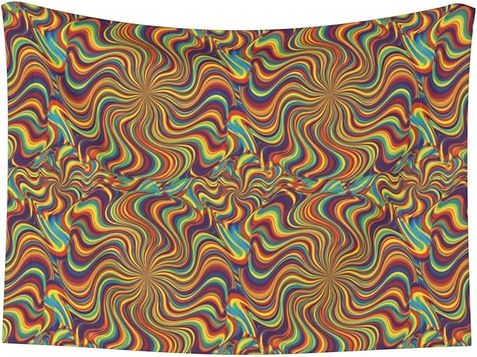 Reversible Pet Blanket for Sofa Protection Pet Comfort, Psychedelic Infinity, Double Sided Design with Cozy Nubby Nap Side and Durable Smooth Play Side
