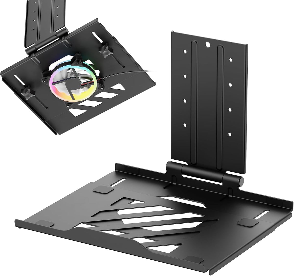 AVLT Adjustable Laptop Tray with Support for Fans Black (Fan Not Included)