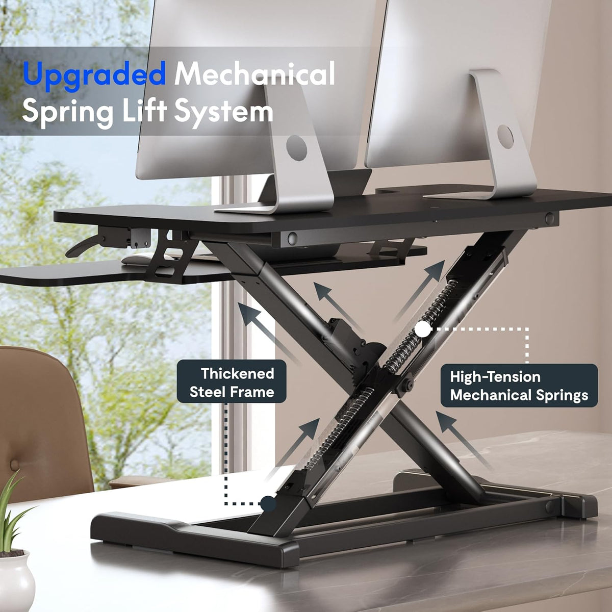FLEXISPOT Standing Desk Converter, 36", Black