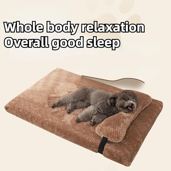 Dog Bed for Small Medium Large Dogs, Dog Mattress with Removable Pillow for Crate Kennel, Sofa Dog Bed, Super Soft Pet Bed for Dogs and Cats, Pet Beds & Furniture (Light Grey,X-Large)