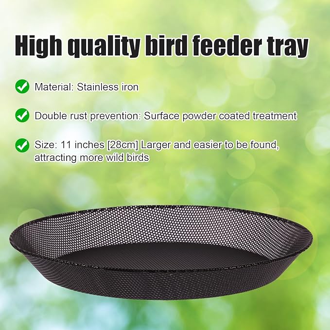 Standing Bird Feeder Bowl with 29.1 inch Iron Stand - Detachable Outdoor Decor for Garden Backyard Patio and Deck - Perfect for Attracting Birds