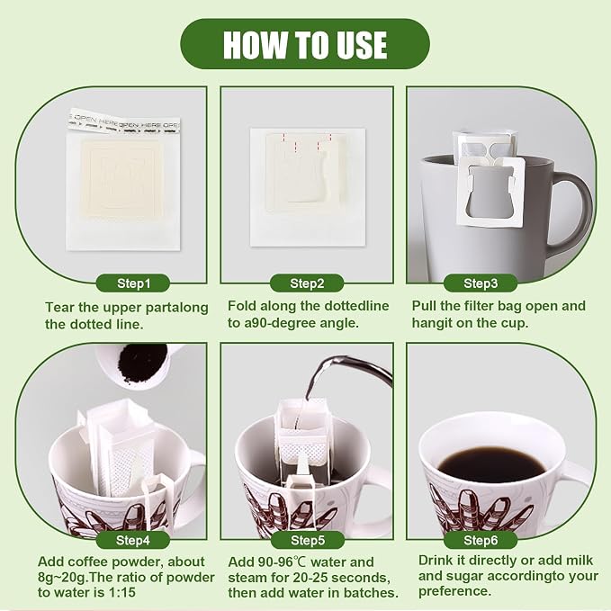 CARGEN 100Pcs Portable Coffee Filter Paper Bag