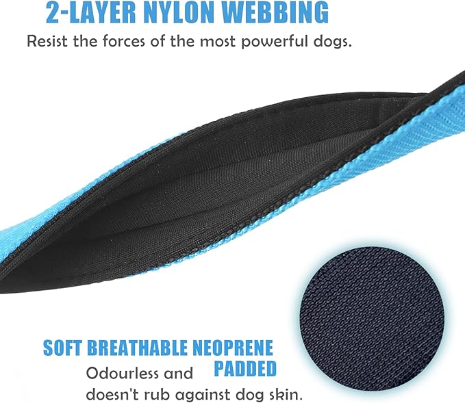 Heavy Duty Tactical Dog Collar - 1.5" Width Military Durable Thick Nylon with Adjustable Metal D Ring & Buckle Working Training K9 Collar for Medium Large Dogs (S(14"-17"), Light Blue)