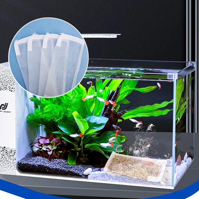 Segarty Media Bags for Aquarium Filter, 10 Pack 0.15mm Extra Fine Mesh 7.7 x 3