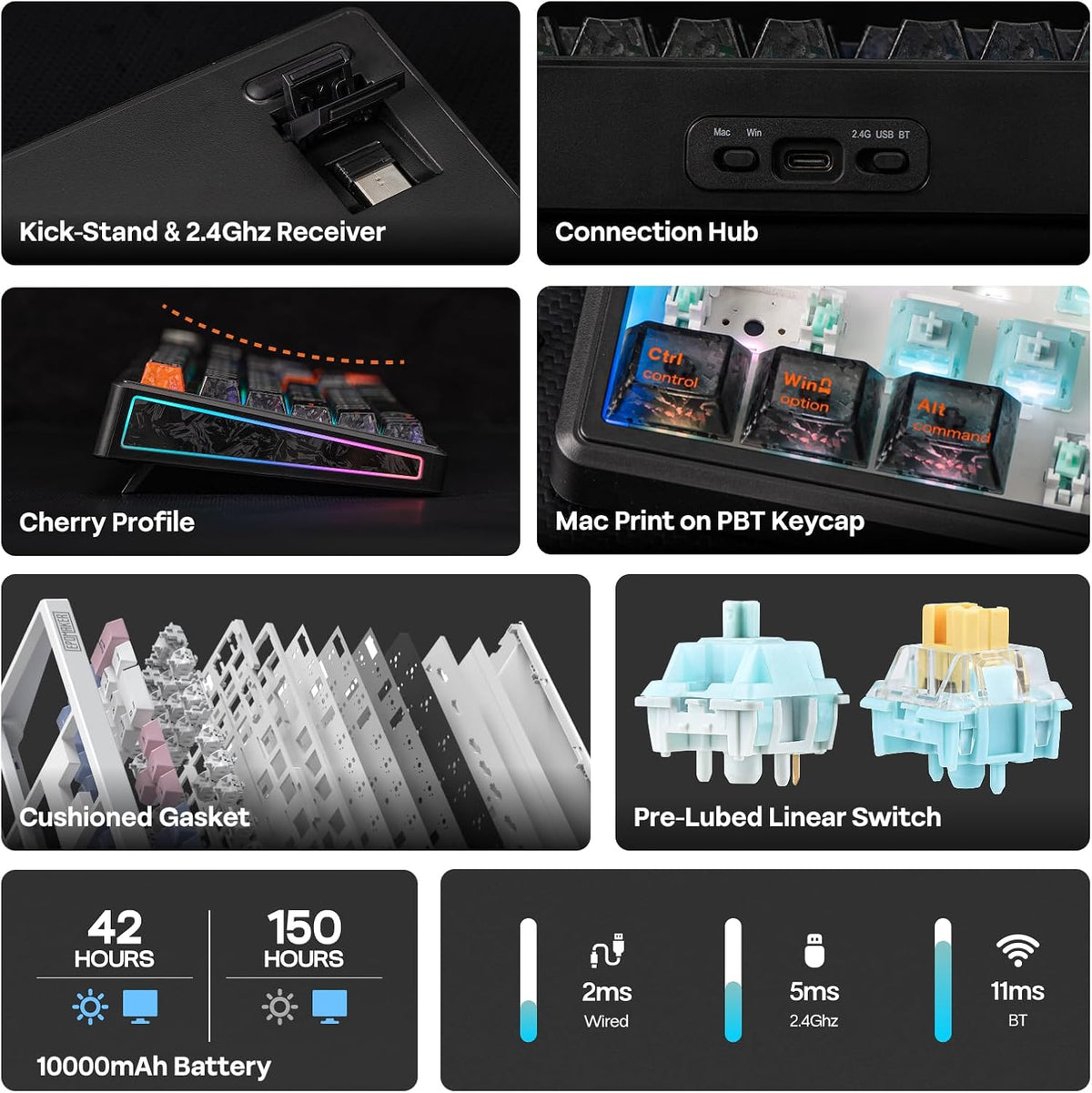 EPOMAKER TH108 V2 PRO Full Size Mechanical Keyboard with Screen&Knob
