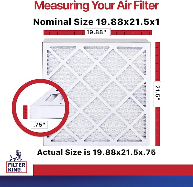 Filter King 19.88x21.5x1 Air Filter | 12-PACK | MERV 11 HVAC Pleated A/C
