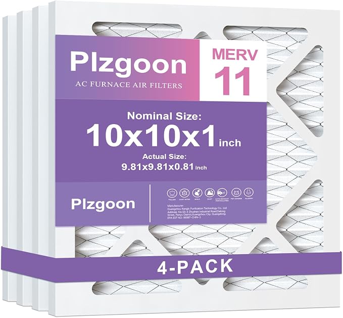 10x10x1 Air Filter MERV 11 MPR 1000 Pleated Air Conditioner Filter