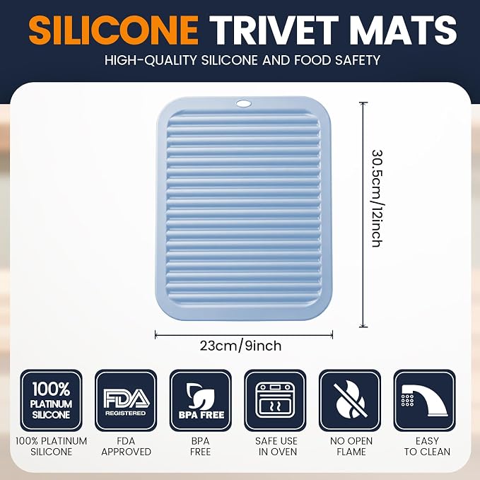 Silicone Trivet Mats 4 Heat Resistant Pot Holders Multipurpose Non-Slip Hot Pads