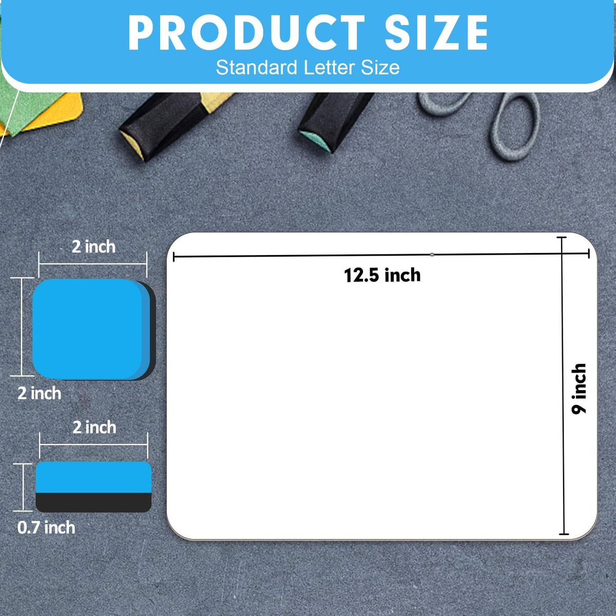 PANDRI 26 Pack Double Sided Dry Erase Boards with 26 Erasers, 12.5 x 9 Inch
