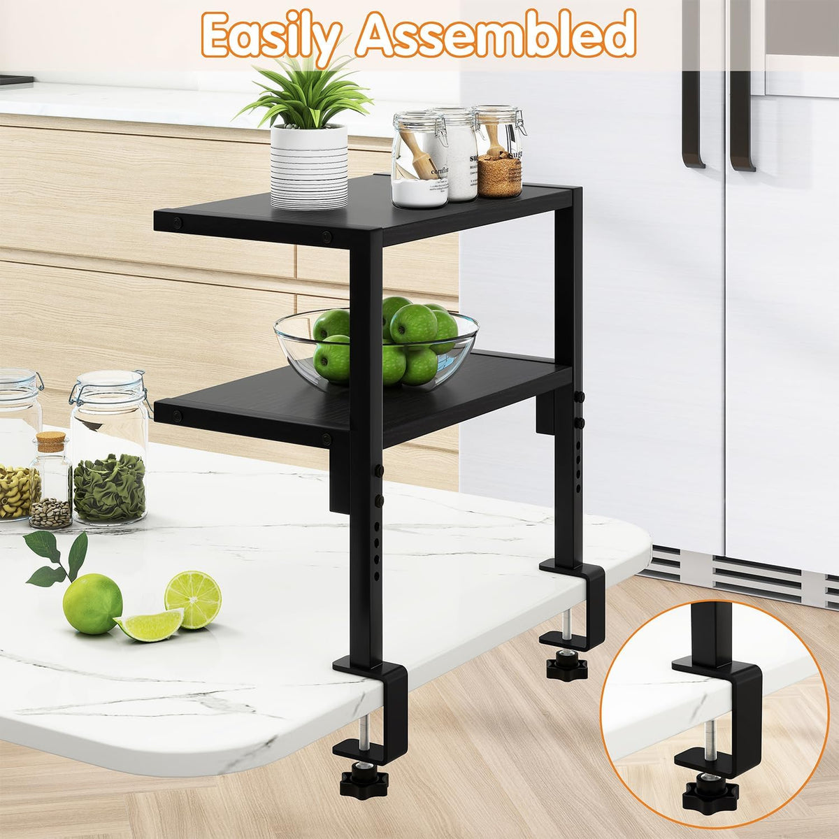 IBUYKE Clamp on Desk Organizer Shelf,Desk Extender Shelves UTMZ007B