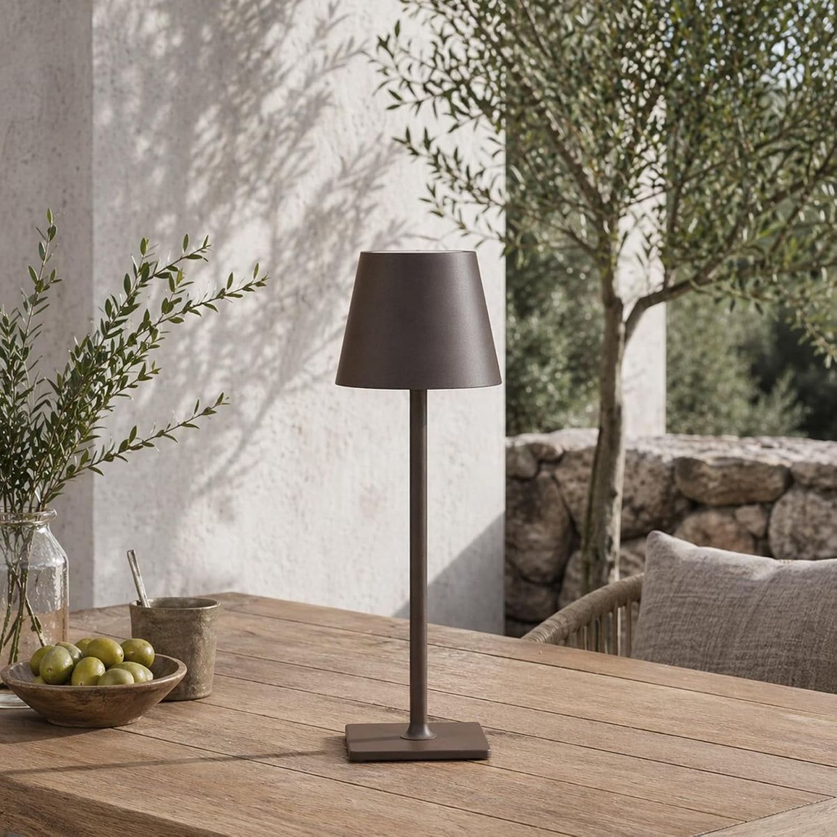 Yogaret Cordless Table lamp Brown 2pack for Restaurant Home Dinner Dining Kitchen Outdoor Patio,Waterproof & Portable