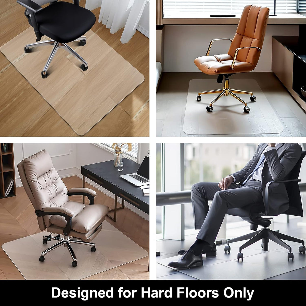 Kuyal Office Chair Mat for Hardwood Floor, 30'' x 48'' Rectangle