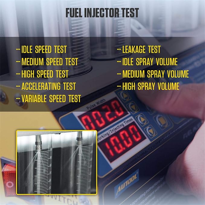 AUTOOL Automotive Motorcycle 4 Cylinder Ultrasonic Wave Injector Cleaner Petrol