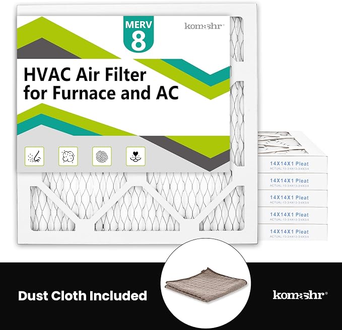 14x14x1 Air Filter MERV 8, HVAC/Furnace AC Filter Replacement, Dust