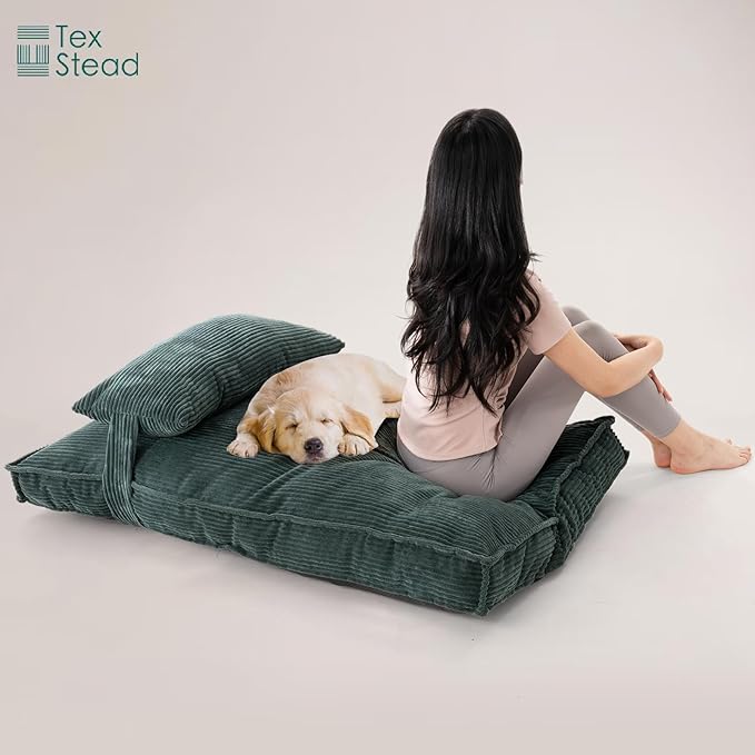 Corduroy Large Dog Bed for Big Dogs, Soft Washable Pet Bed with Removable Cover, Orthopedic Foam Support, Non-Slip Bottom for Large Breed Dogs 39"x28"