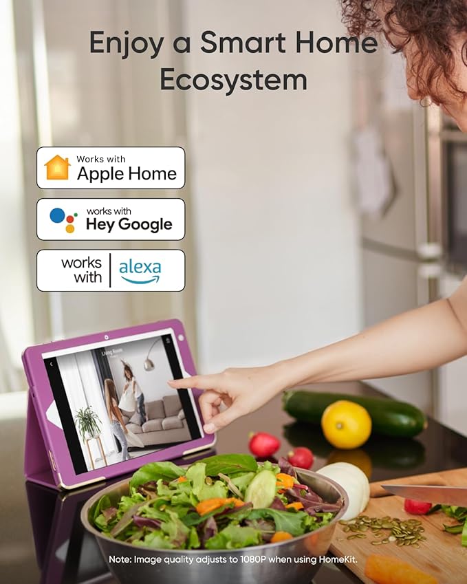 eufy Security 4K Indoor Camera E30,360° Pan Tilt,AI Auto Tracking,Color Night Vision,Pet/Baby/Nanny Monitor with Two-Way Audio,AI Human/Pet Detection,Works with HomeKit, No Monthly Fee, Black
