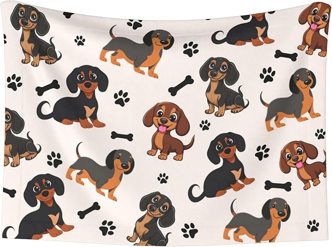 Dachshund Throw Blanket - Cute Dachshunds Dog Blanket for Pet Puppy Blankets 30x20 for Couch Sofa Bed