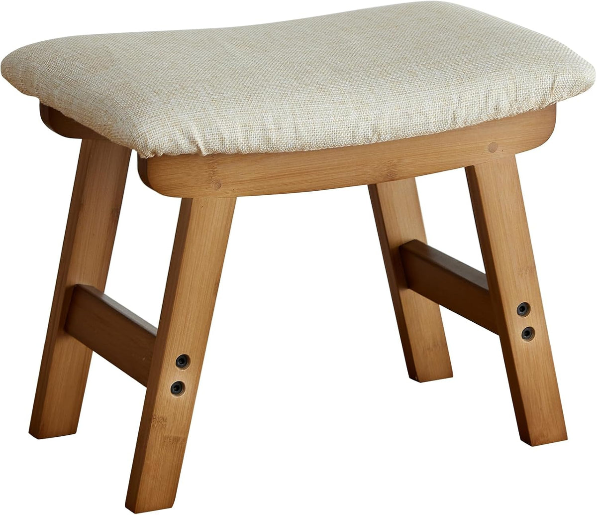 viewcare Foot Stools Ottoman, Small Soft Footrest Ottoman with Wood Legs, Sofa Footrest Extra Seating for Living Room Entryway Office