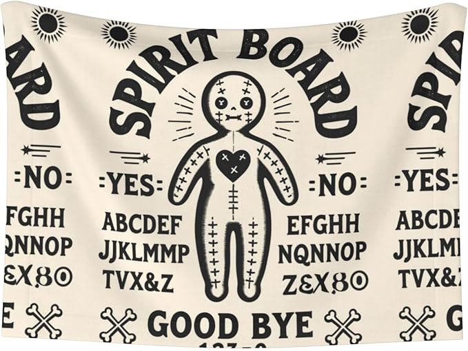 Pet Blanket for Travel and Home, Spirit Board with A Voodoo Doll Occultism Set, Reversible Plush Dot Design with Soft Grip Texture on One Side Perfect for Car Seats Moving Vehicles