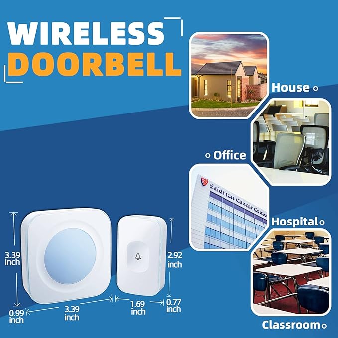 Wireless Doorbell 1200Ft Door Bells