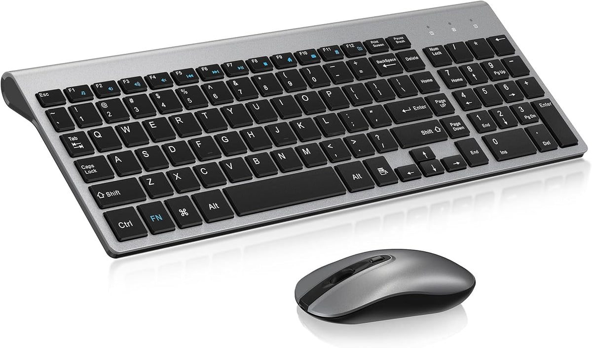 cimetech Wireless Keyboard and Mouse Combo - Grey Black