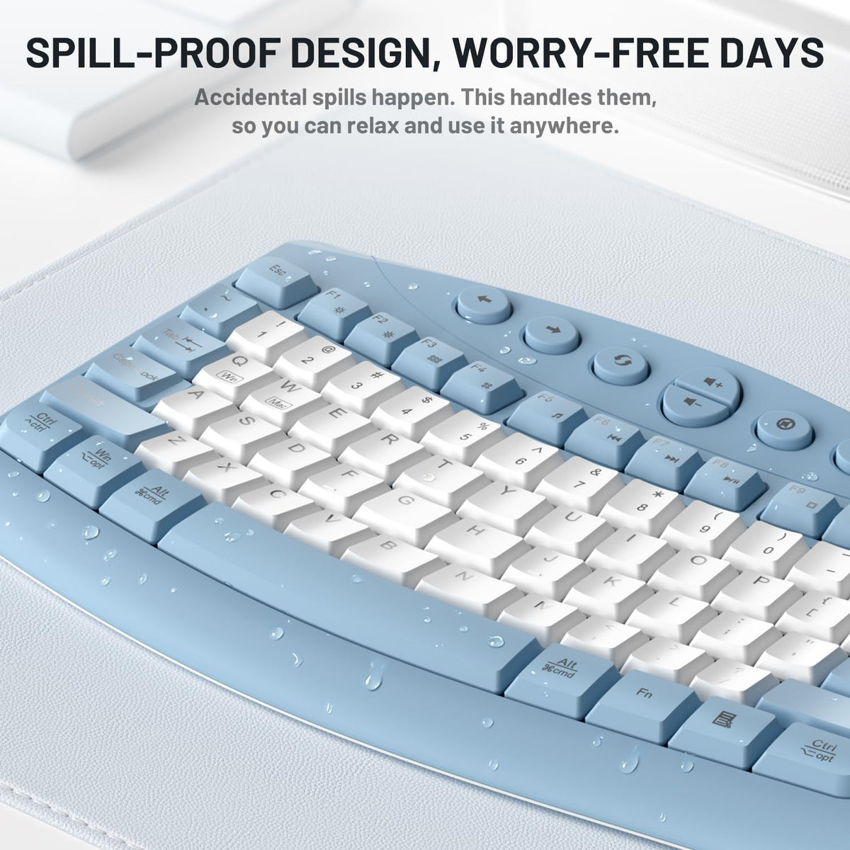 Wireless Keyboard and Mouse Combo Silent for Office,Ergonomic Curved Design