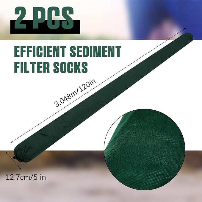 2 Pcs Sediment Filter Erosion Control Blanket Silt Fence Sock