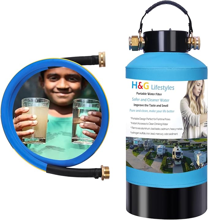 H&G Lifestyles RV Water Filter, Iron Filter